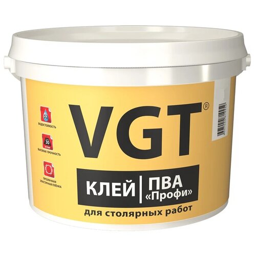 Клей ПВА VGT Профи, 10 кг клей пва профи vgt 1кг