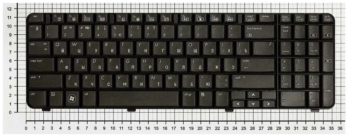 Клавиатура для ноутбука HP Compaq Presario CQ61-305ER черная