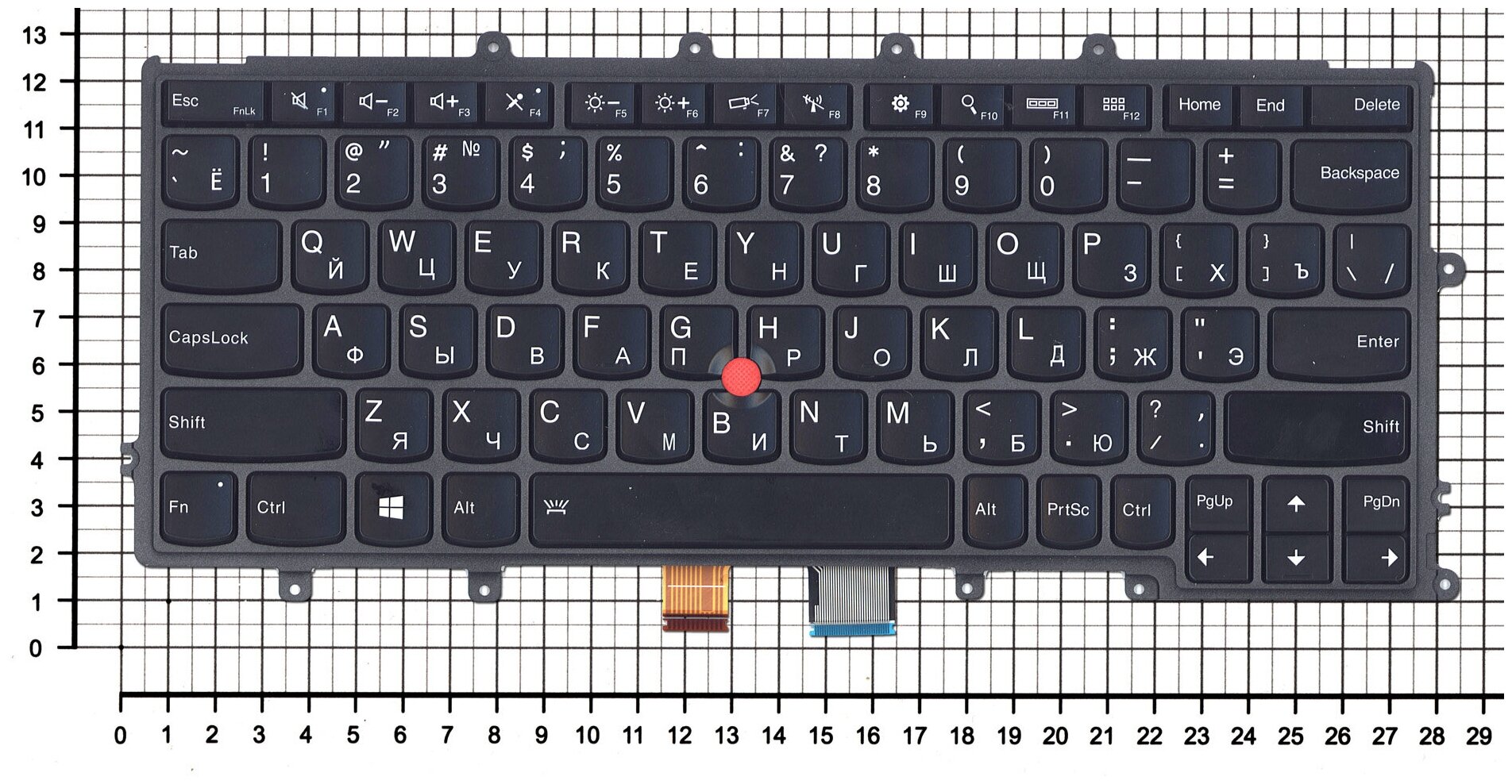 Клавиатура для ноутбука Lenovo X250 русская черная с подсветкой