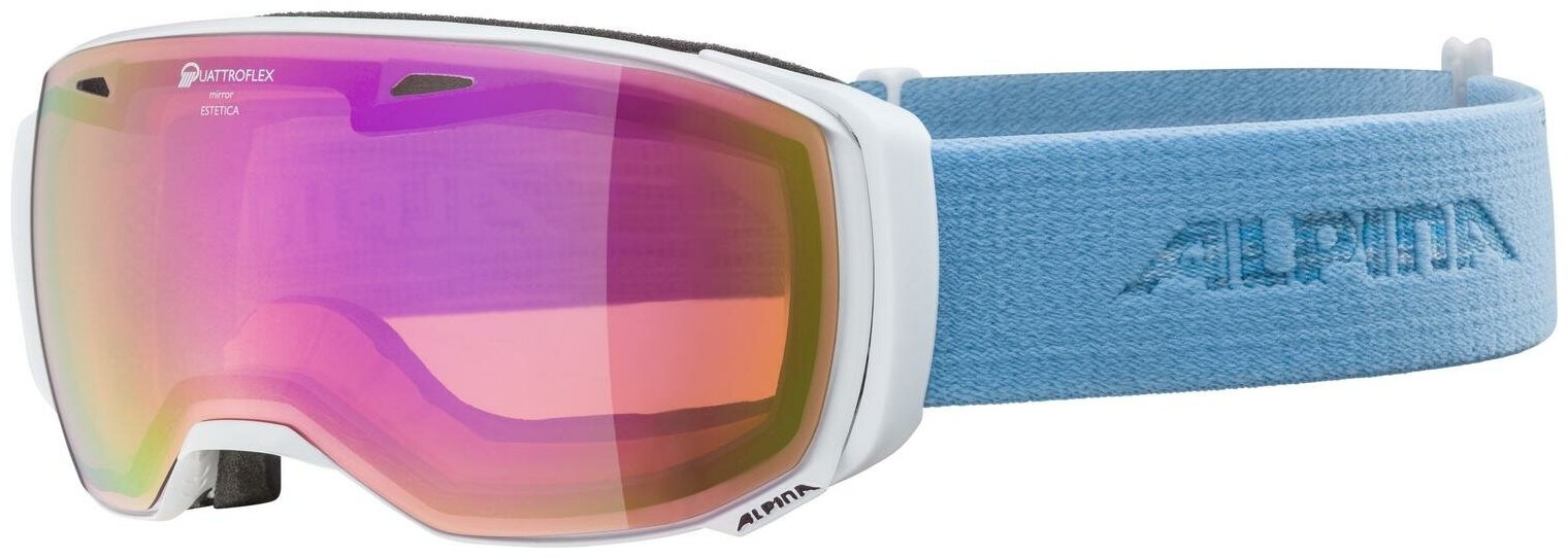 Очки горнолыжные Alpina 2021-22 Estetica Q White-Skyblue/Pink S2