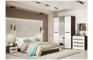 Фото Модульная спальня Ким (Белый глянец, Венге)