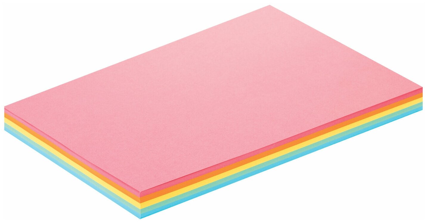 Бумага цветная BRAUBERG, А4, 80 г/м2, 100 л, (5 цветов х 20 л.), медиум, для офисной техники, 112462