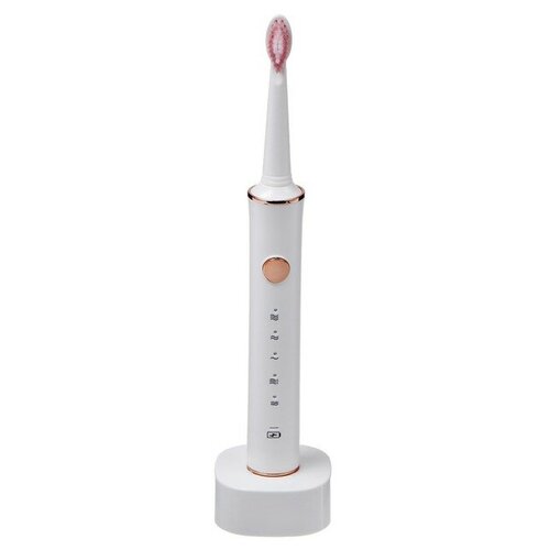 Электрическая зубная щётка Luazon LP-002, вибрационная, 31000 дв/мин, 4 насадки, АКБ, белая 7394784 электрическая зубная щётка seago sg 552 белая