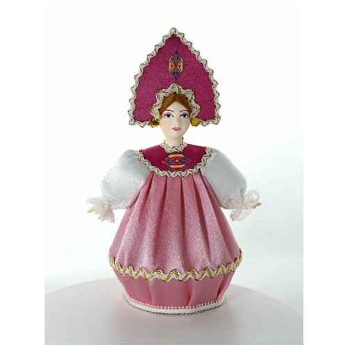 Кукла коллекционная фарфоровая Девушка в праздничном русском костюме.
