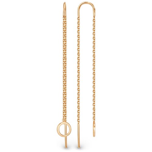 Серьги цепочки DINASTIA красное золото 585 проба 9946₽