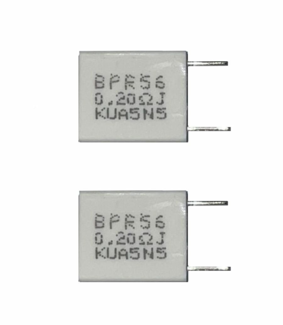 2 штуки! Резистор керамический цементный BPR56 5Вт 0,2 Ом / резистор выводной вертикальный (Н)