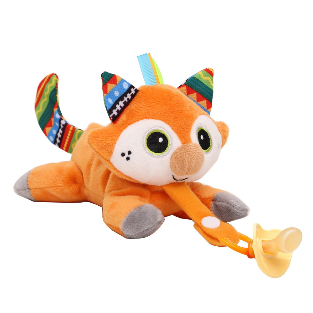 Погремушка для новорожденного, держатель для соски Biba Toys "Лисенок Фрэнк"