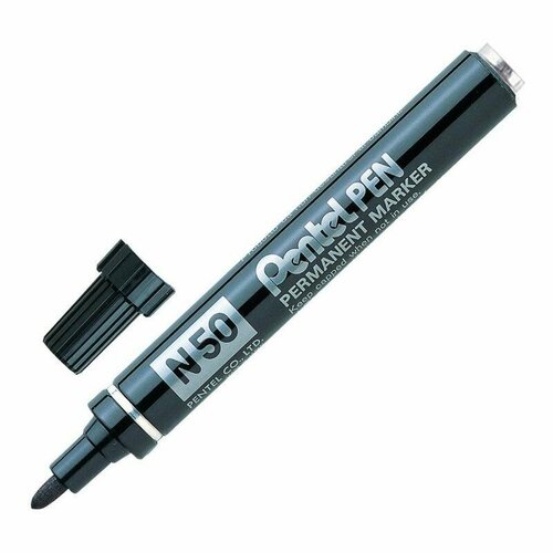 Маркер перманентный (нестираемый) Pentel Pen (2мм, круглый наконечник, черный)