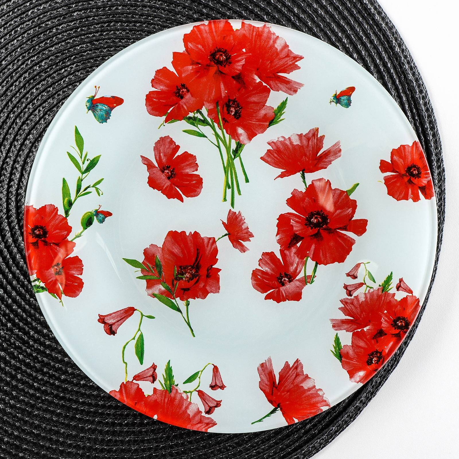 фото Доляна Тарелка обеденная Красные маки 23 см