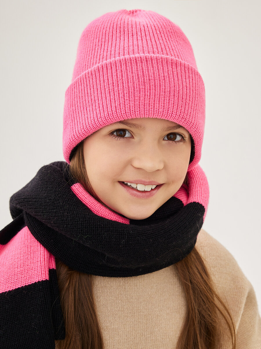 Шарф Noble People для девочек, единый, розовый