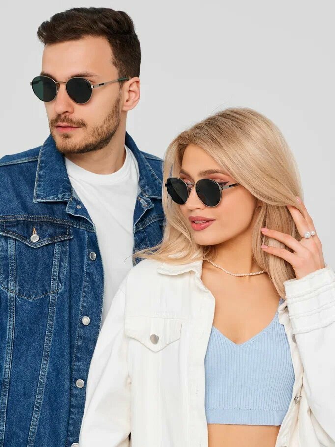 Солнцезащитные очки Polaroid, зеленый — фото 1