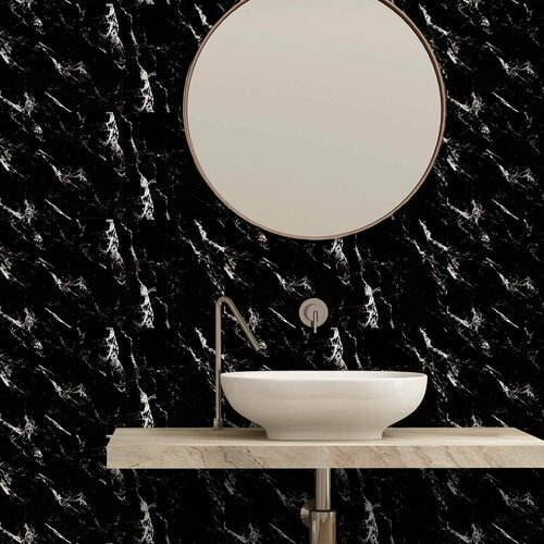 Стеновые панели самоклеящиеся VEROL Мрамор черный 30х60 см 18 шт влагостойкое интерьерное покрытие ПВХ отделка стен декор для дома 2799₽