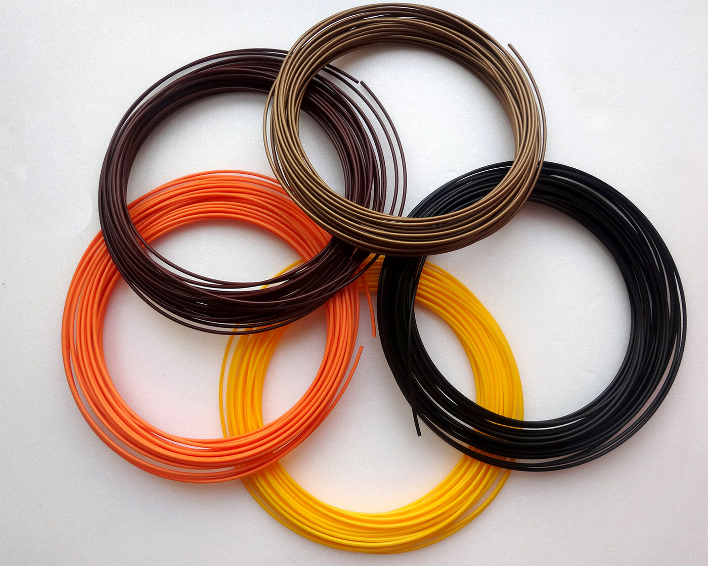 Набор ПЛА пластика 50 метров 5 цветов 