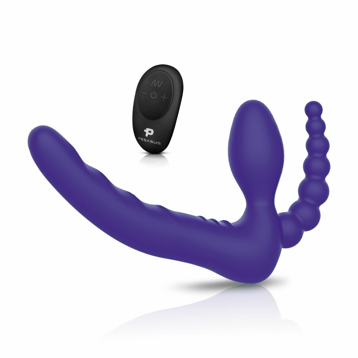 Фиолетовый безремневой страпон с пультом ДУ 7’’ Remote Control Strapless - 24 см,24 см, фиолетовый, силикон, с вибрацией, Женский, Страпоны, фаллопротезы