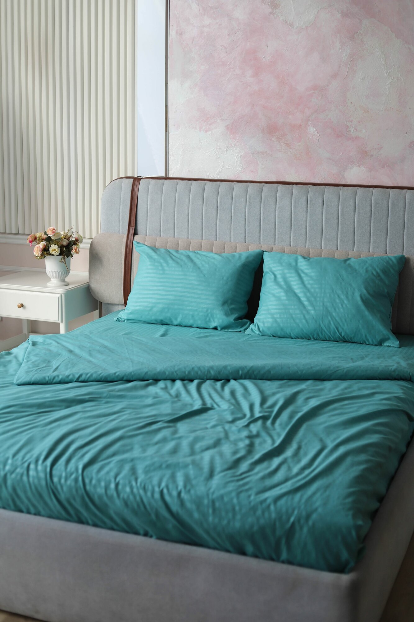 Постельное белье 2х сп Sleeping Place сатин простынь евро на резинке 180x200x20 см пододеяльник 175x215 см наволочки 50x70