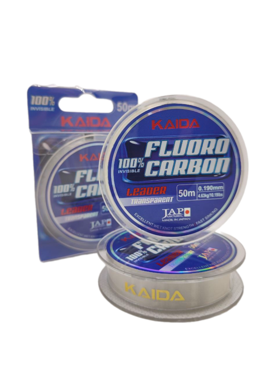 Леска поводковая fluorocarbon каида 50м 0.19мм 4.63 кг.
