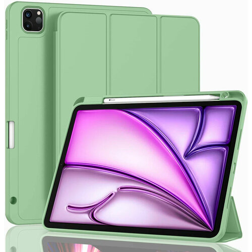Чехол для планшета Apple iPad Air 13" M2 (2024), iPad Pro 12.9" (2022, 2021, 2020), держатель для стилуса, салатовый