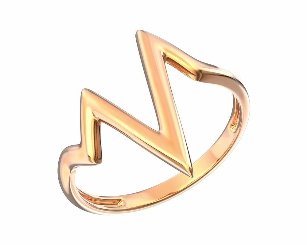Печатка VALTERA, серебро, 925 проба, золочение, размер 15, золотой