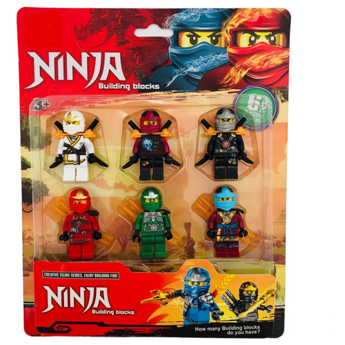 Фигурки Ниндзяго ninjago 6 шт Минифигурки Майнкрафт человечки с оружием Набор фигурок для конструктора Совместим с лего 499₽