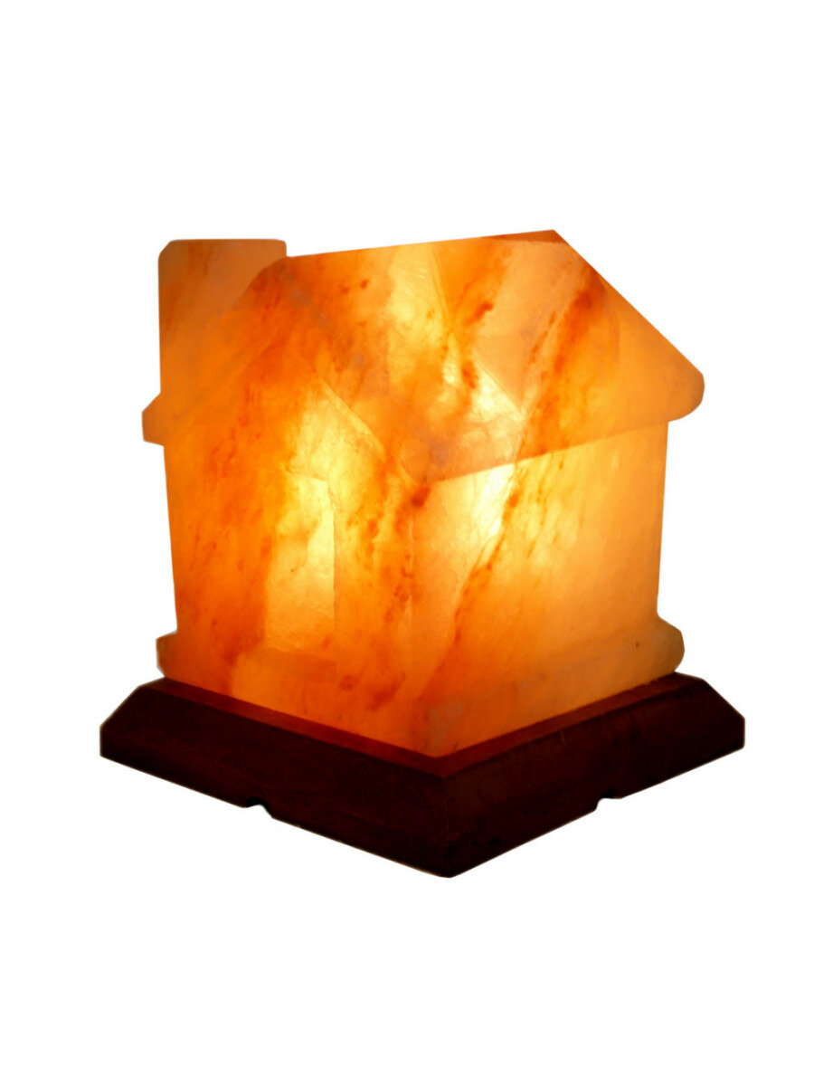 Солевая лампа -ночник STAY GOLD "Домик" с кнопочным выключателем, гималайская розовая соль — фото 1
