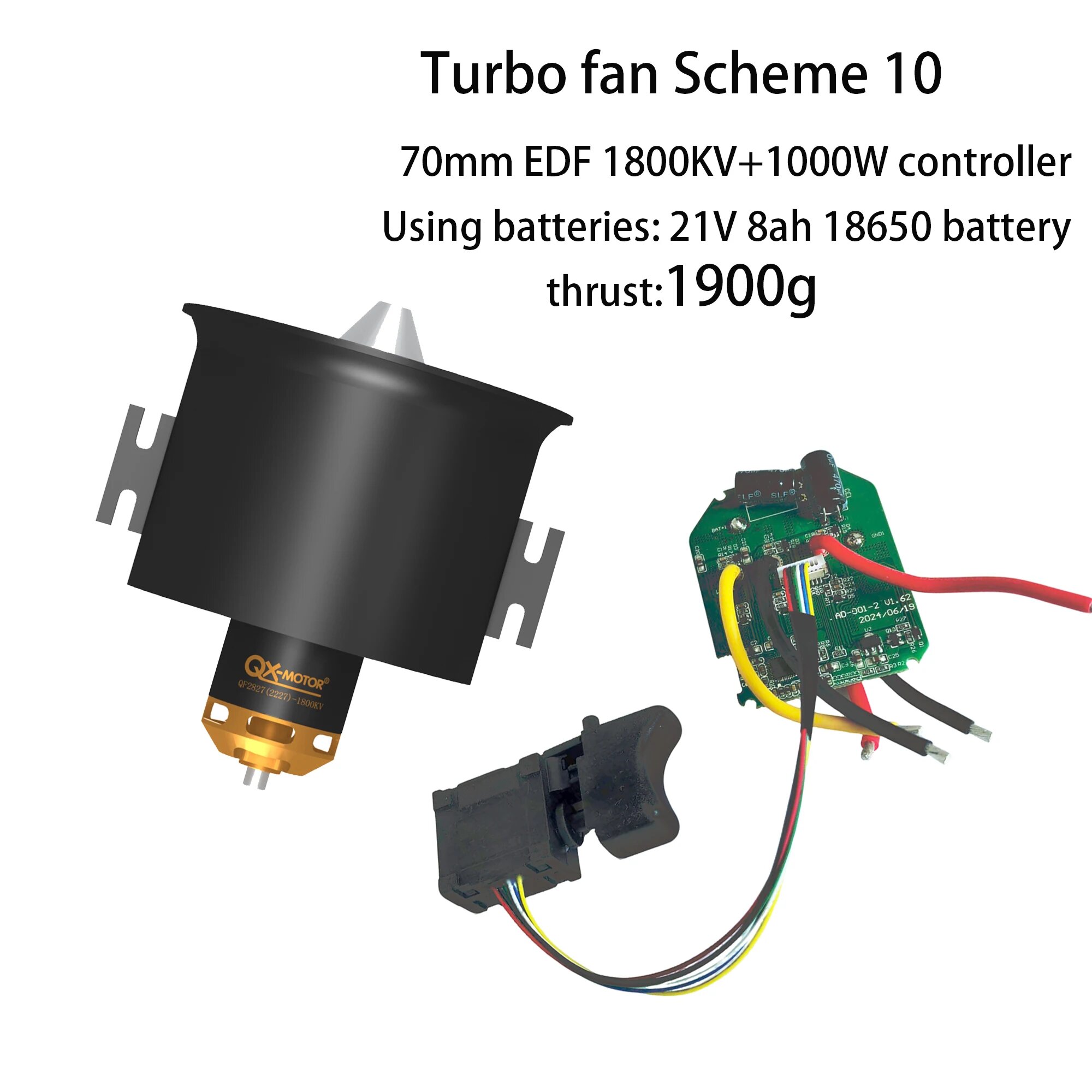 70мм EDF 1800KV + 1000W Turbo Fan Scheme 10