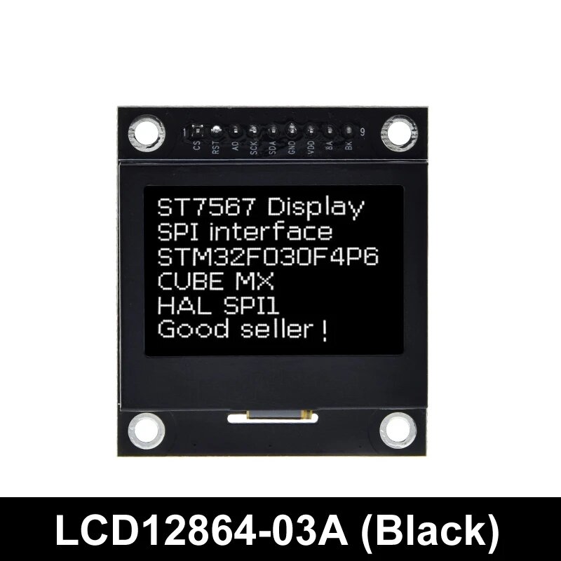 12864 ЖК-экран LCD 12864-03A модуль последовательный порт 12864 точечная матрица SPI с железной рамой 12864 Mmodule для Arduino, Черный
