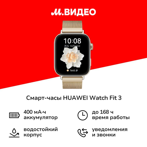 Смарт-часы HUAWEI Watch Fit 3 Golden Milanese 9999₽