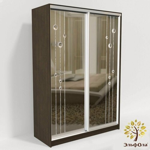 Изображение товара Шкаф-купе ЭльфОла "Роса" 180*60*240 см, венге, профиль серебро