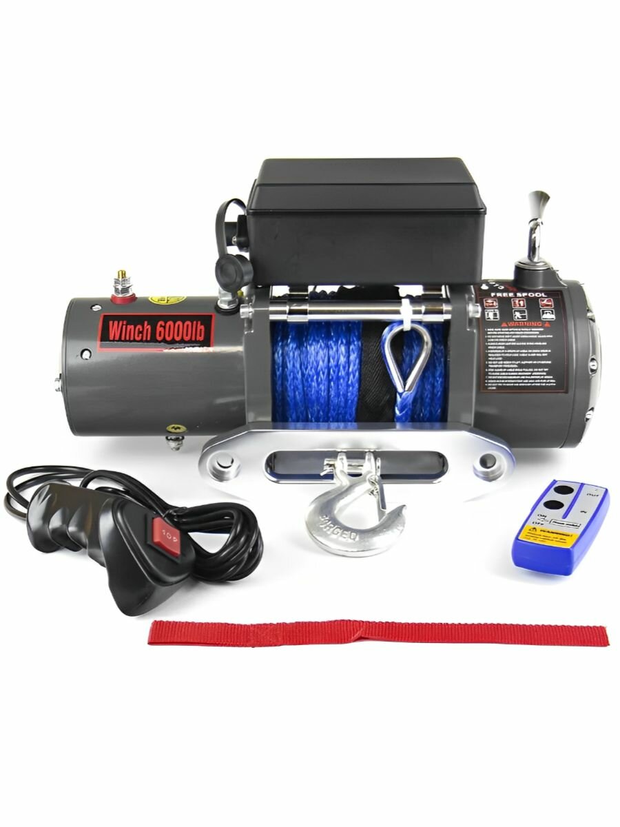 Лебедка Electric Winch 6000LBS (кевларовый трос)
