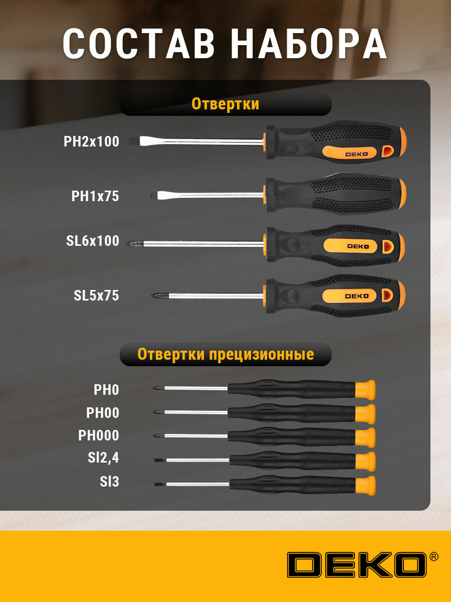 Набор инструментов для дома и ремонта в кейсе DEKO DKMT208 ,208шт. — фото 1