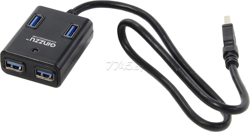 концентратор USB 3.0 Ginzzu GR-384UAB на 4 порта + адаптер - фото №17
