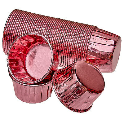 Капсула 5х4 см. маффин розовый металлик с поддержкой 50 шт.