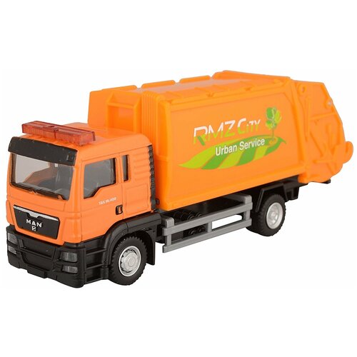 Мусоровоз RMZ City MAN 144026 1:64, 18 см, оранжевый машинка тигрес мусоровоз city truck 2813669