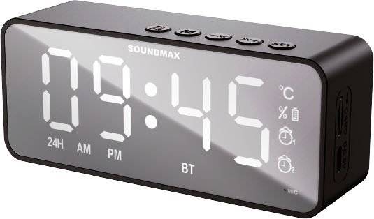 Радиочасы SOUNDMAX SM-1520B (черный с белым)