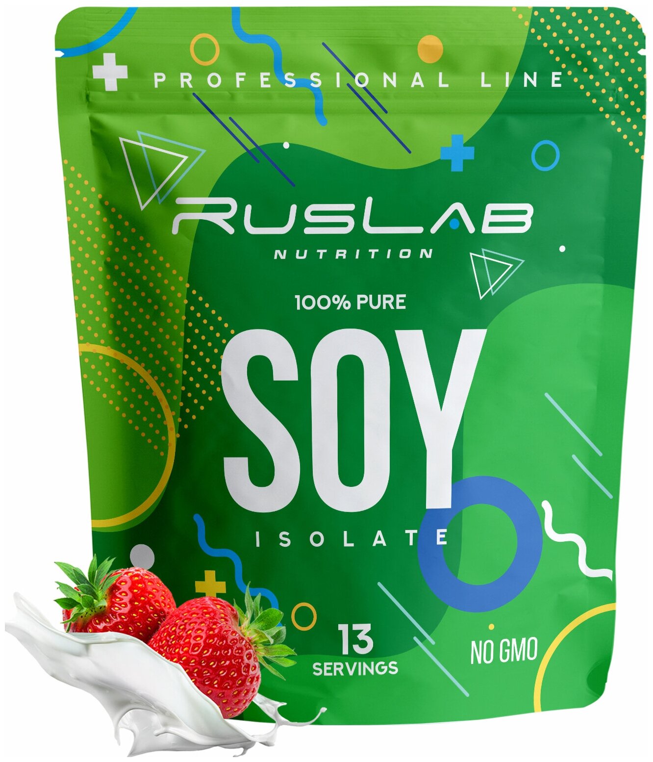 Соевый изолят SOY ISOLATE протеин для вегетарианцев и веганов (416 гр) вкус клубника со сливками