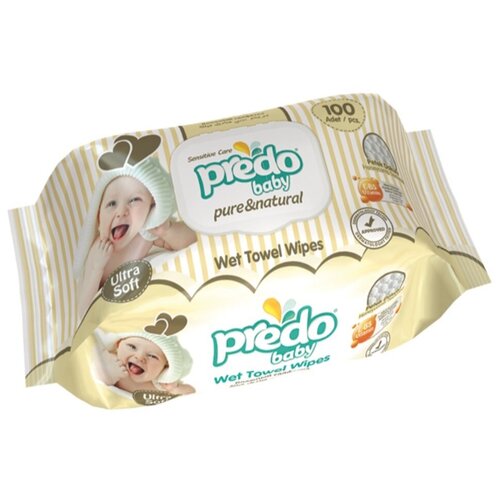 Влажные салфетки Predo Baby, пластиковая крышка, 100 шт.