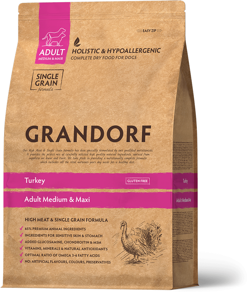GRANDORF DOG MED&MAXI Turkey для cобак средних и крупных пород Индейка