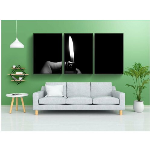 фото Набор модулных постеров для интерьера "более легкий, пламя, огонь" 60x90 см. в тубусе, без рамки lotsprints