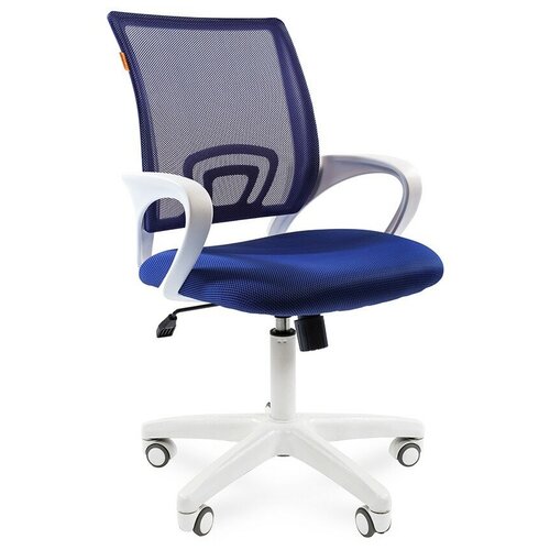 фото Компьютерное кресло chairman 696 офисное, обивка: текстиль, цвет: белый/синий