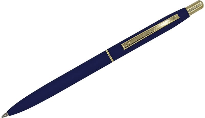 Ручка шариковая Luxor "Sterling" синяя, 1,0мм, корпус синий/золото, кнопочный механизм