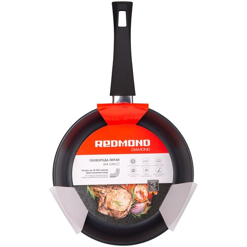 фото Сковорода redmond индукционная diamond 24 см с ручкой soft-touch, rfp-a2409i
