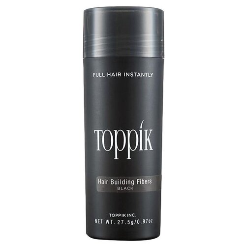 toppik загуститель волос hair building fibers dark brown 27 5 г Toppik Загуститель волос Hair Building Fibers, black, 28 мл, 27.5 г