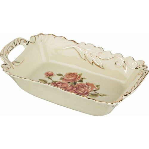 Блюдо фарфор шубница корейская роза А-М