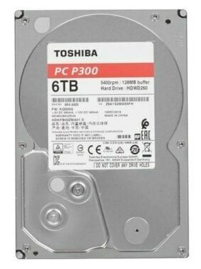 Жесткий диск TOSHIBA P300 , 6ТБ, HDD, SATA III, 3.5", RTL - фото №1