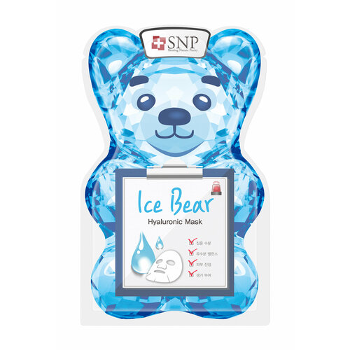 Ice Bear Hyaluronic Маска тканевая для лица охлаждающая увлажняющая, 33 мл уход за лицом salizink маска восстанавливающая для всех типов кожи тканевая