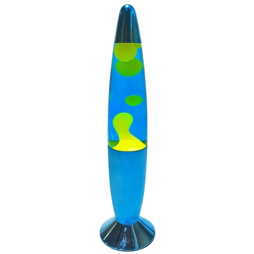 Лава-лампа 34 см Хром, Синий/Желтый