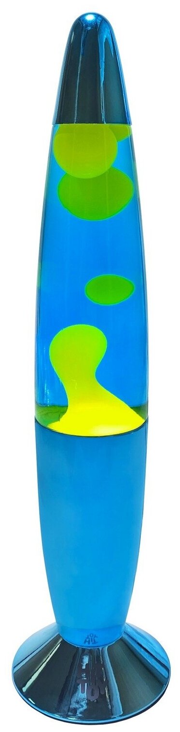Лава-лампа 34 см Хром Синий/Желтый