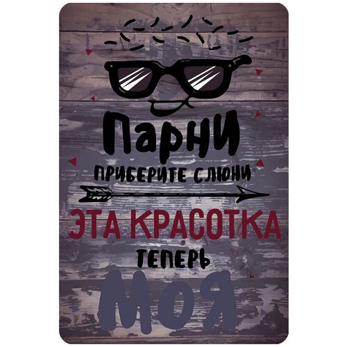 Табличка металлическая интерьерная. Декор для дома, кухни, комнаты, кафе, бара, ресторана. 20х30 см. Парни приберите слюни