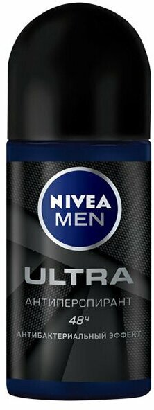 Дезодорант антиперспирант, Nivea Men, Ultra, ролик, 50 мл