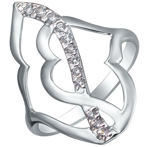 фото Эстет кольцо с фианитами из серебра н11к152516, размер 17